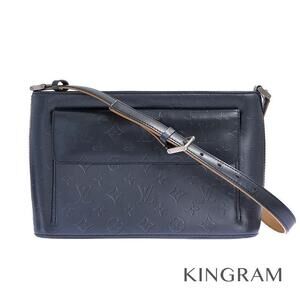 Louis Vuitton Monogram Matte Alston Hobo Shoulder Bag Blue Leather
